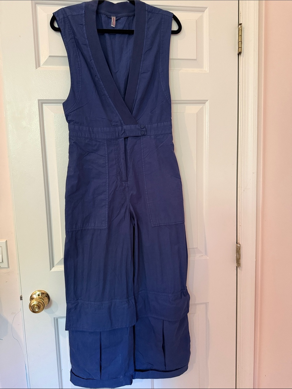 FP Movement by Free People Navy Sleeveless Wide-Leg Jumpsuit